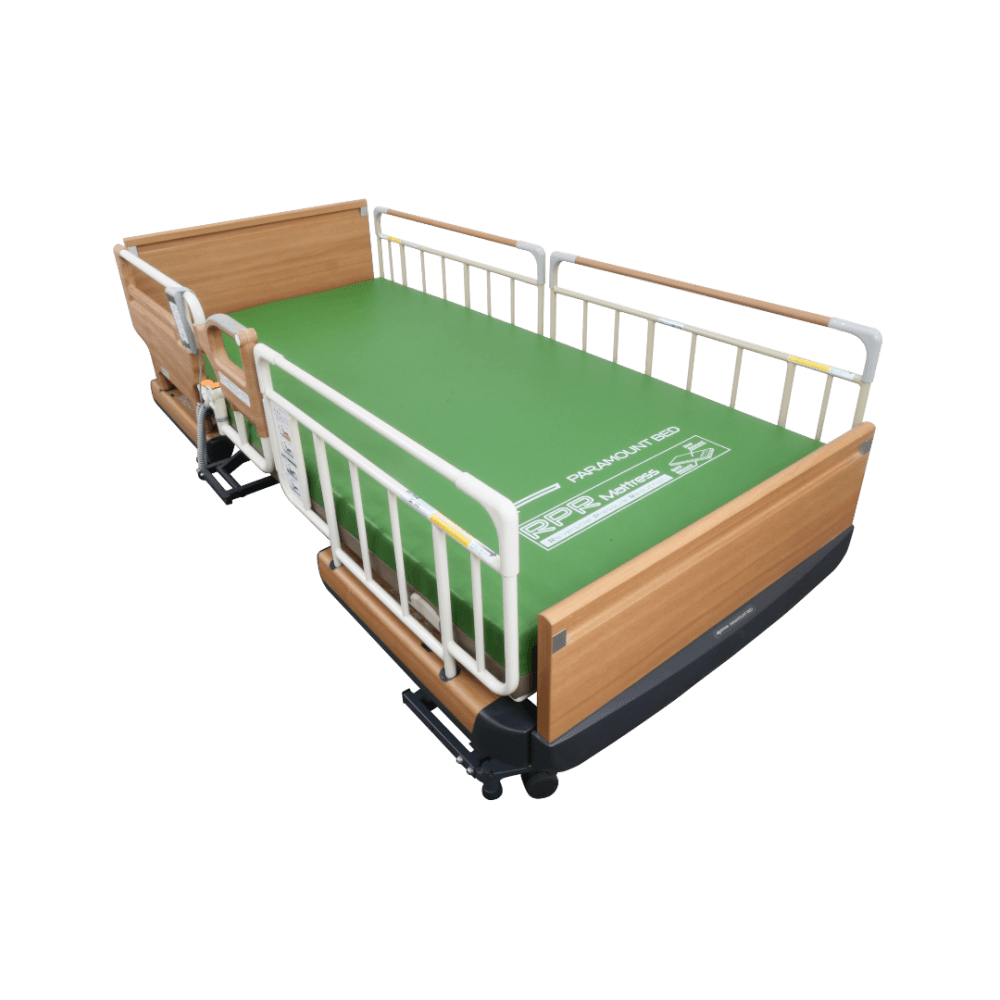 เตียงผู้ป่วยไฟฟ้า PARAMOUNT BED รุ่น Rakusho Z สีไม้ พร้อมที่นอน รุ่น RPR Mattress_1